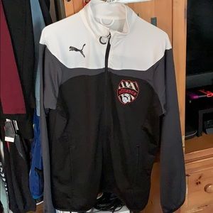 NWT Puma soccer club pullover/full zip # on back